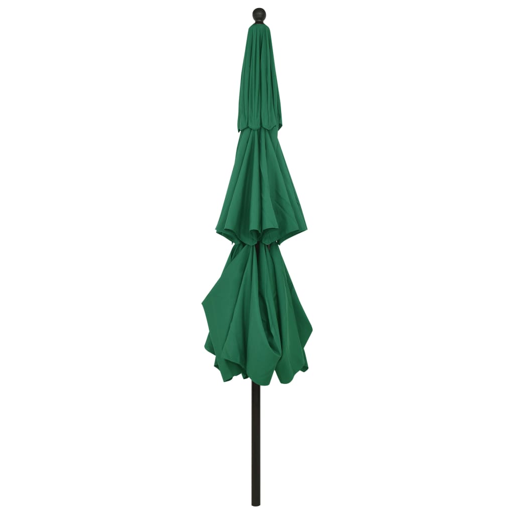 Parasol 3-Laags Met Aluminium Paal 3,5 M 3.5 m Groen