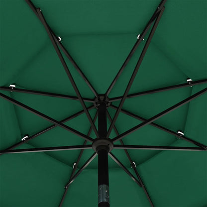 Parasol 3-Laags Met Aluminium Paal 3,5 M 3.5 m Groen