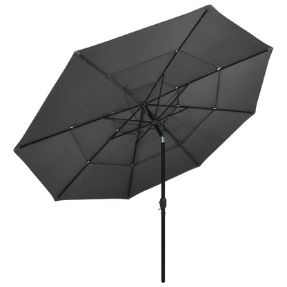 Parasol 3-Laags Met Aluminium Paal 3,5 M Kleurig 3.5 m Antraciet