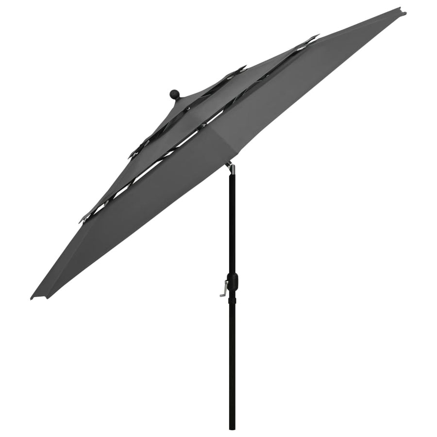 Parasol 3-Laags Met Aluminium Paal 3,5 M Kleurig 3.5 m Antraciet