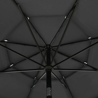 Parasol 3-Laags Met Aluminium Paal 3,5 M Kleurig 3.5 m Antraciet