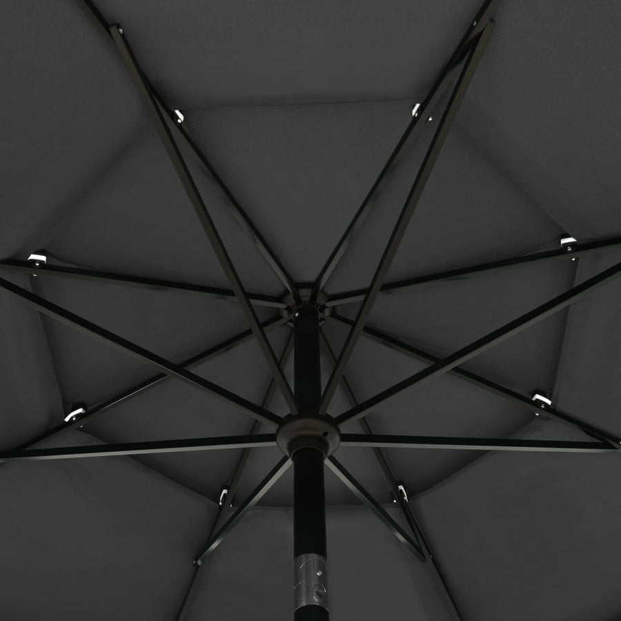 Parasol 3-Laags Met Aluminium Paal 3,5 M Kleurig 3.5 m Antraciet