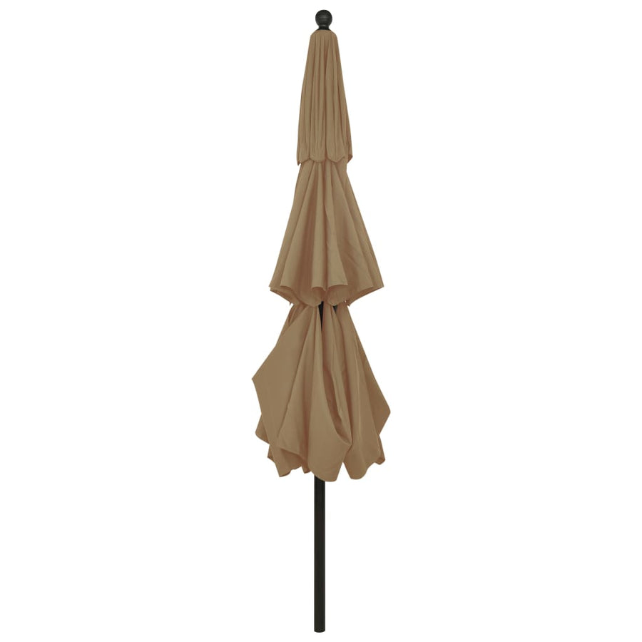 Parasol 3-Laags Met Aluminium Paal 3,5 M 3.5 m Taupe