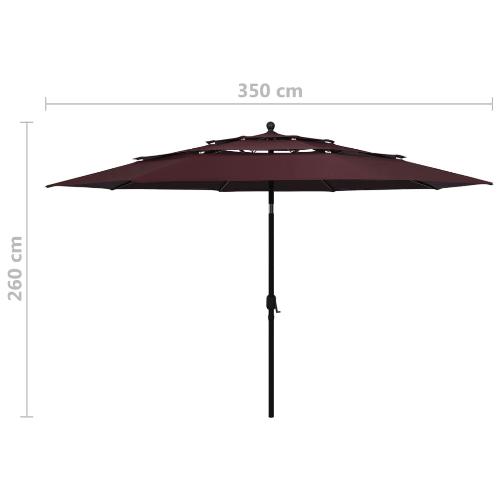 Parasol 3-Laags Met Aluminium Paal 3,5 M 3.5 m