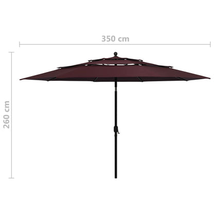 Parasol 3-Laags Met Aluminium Paal 3,5 M 3.5 m