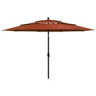 Parasol 3-Laags Met Aluminium Paal 3,5 M Kleurig 3.5 m Terracotta