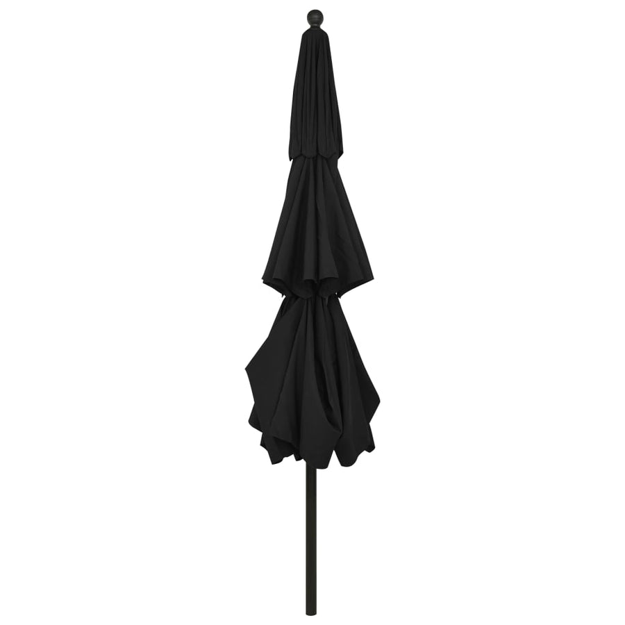 Parasol 3-Laags Met Aluminium Paal 3,5 M 3.5 m Zwart