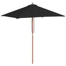 Parasol met houten paal 150x200 cm zwart