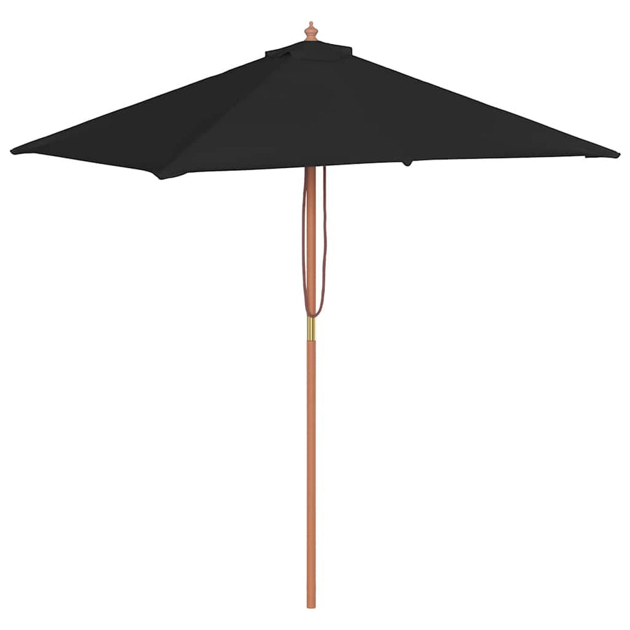Parasol met houten paal 150x200 cm zwart