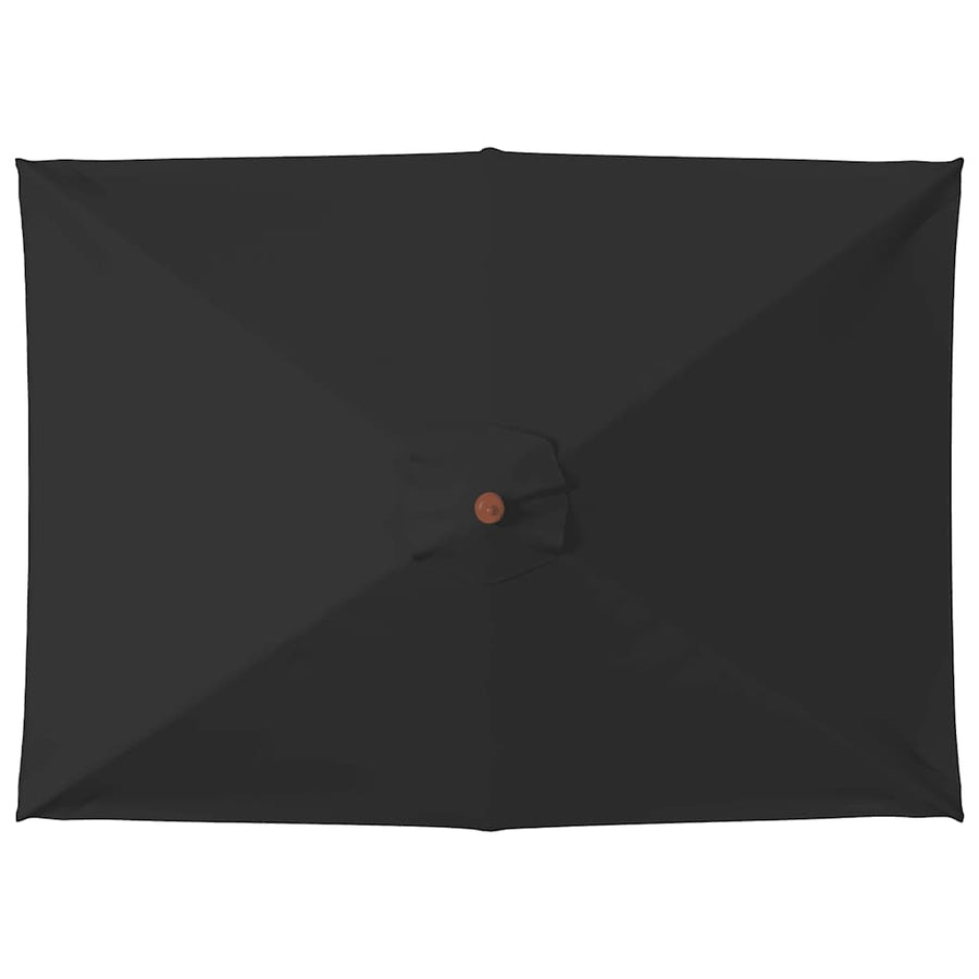 Parasol met houten paal 150x200 cm zwart