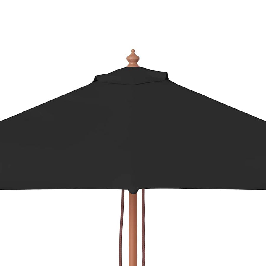 Parasol met houten paal 150x200 cm zwart