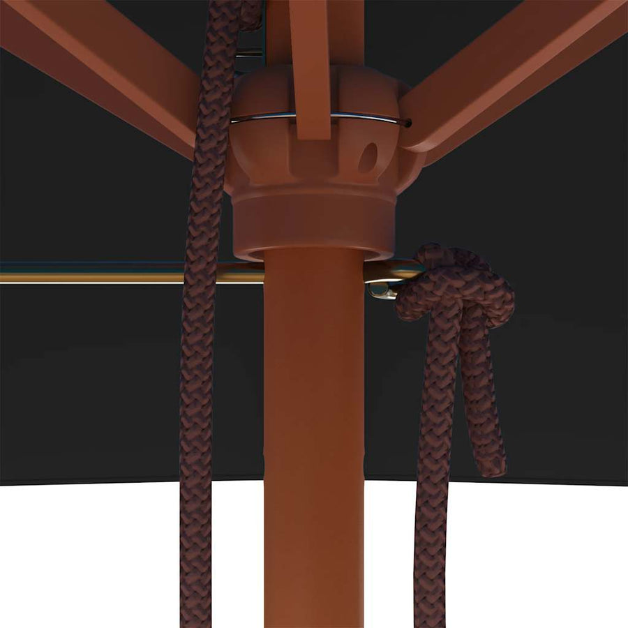 Parasol met houten paal 150x200 cm zwart