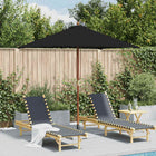 Parasol 150x200 cm zwart houten paal