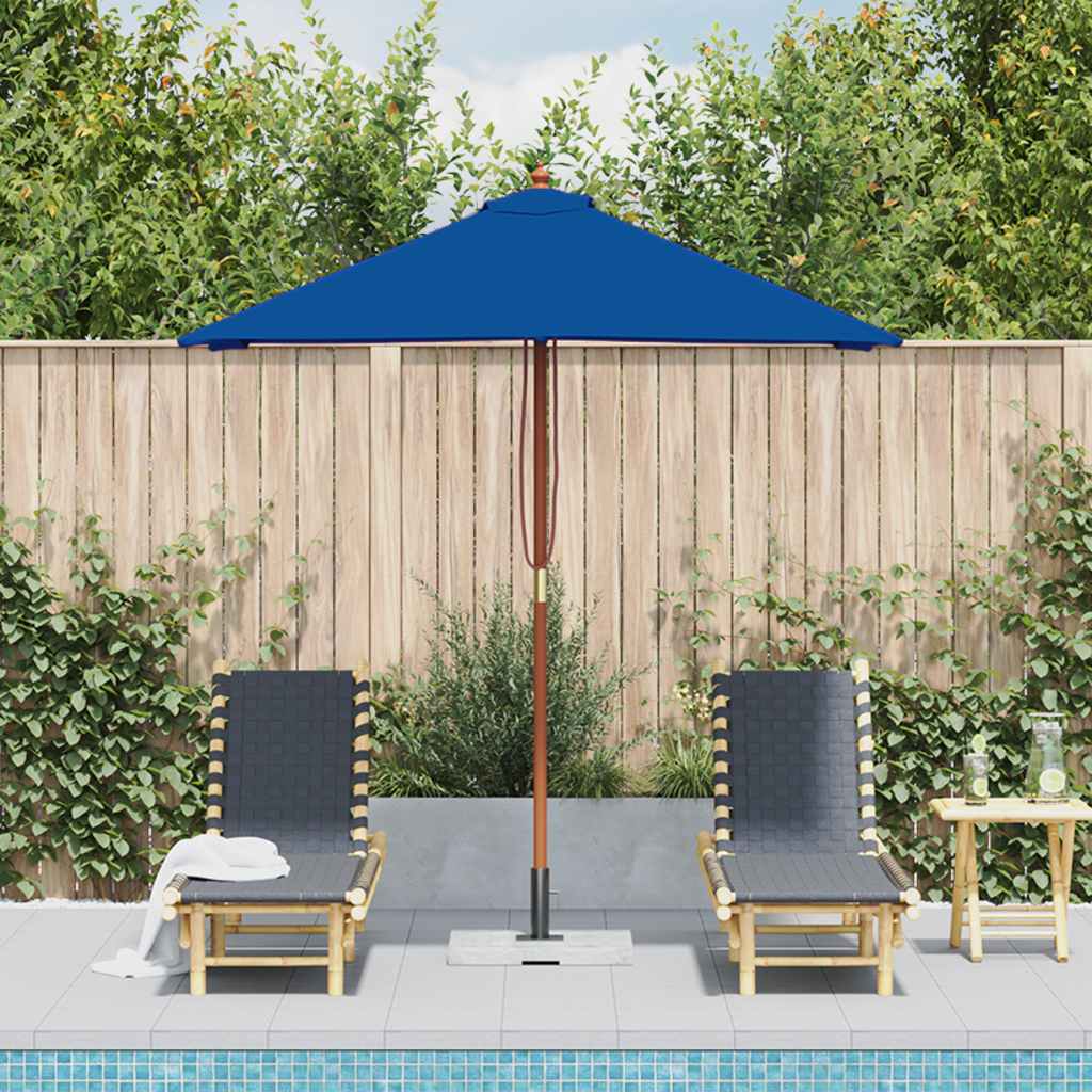 Parasol met houten paal 150x200 cm blauw