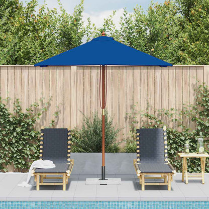 Parasol met houten paal 150x200 cm blauw