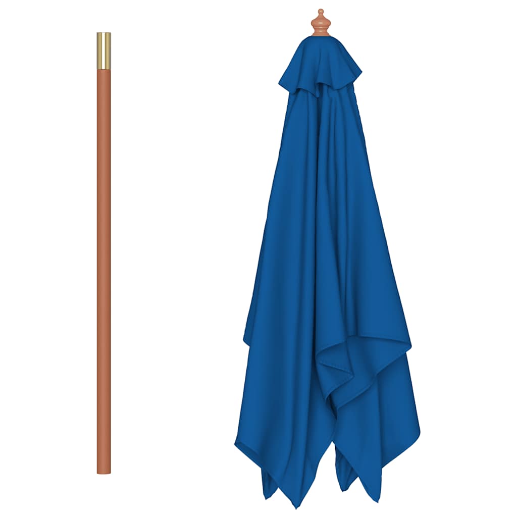 Parasol met houten paal 150x200 cm blauw