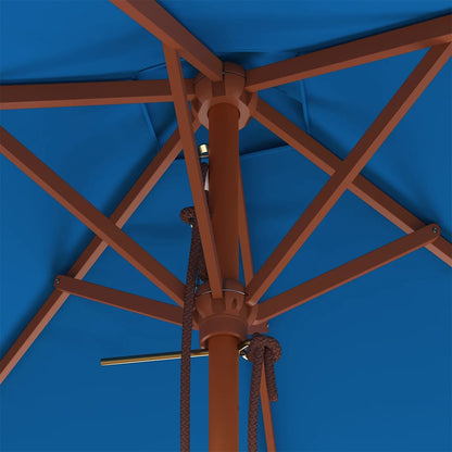 Parasol met houten paal 150x200 cm blauw