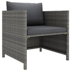 Tuinbank poly rattan grijs met kussens