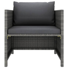 Tuinbank Met Kussens Poly Rattan Grijs Fauteuil