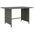 Garden Table 110x70x65 cm Poly Rattan Grey