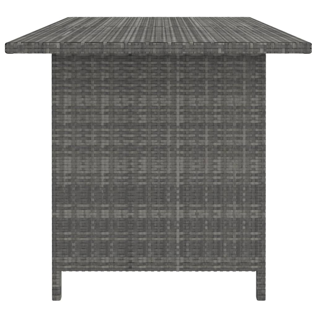 Tuin 0X70X65 Cm Poly Rattan Grijs Tafel