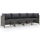 Tuinbank 4-zits poly rattan grijs
