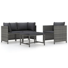 4-Delige Loungeset Met Kussens Poly Rattan 1