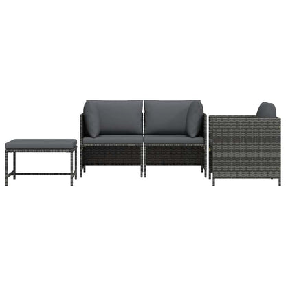 4-Delige Loungeset Met Kussens Poly Rattan 1
