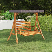 Swing frame with anthracite roof curved wood teak finish