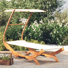 Loungebed Met Luifel 100X190X134 Cm Massief Gebogen Hout Crème