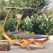 Lounge bed with canopy 100x190x134 cm curved wood anthracite