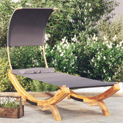 Lounge bed with canopy 100x200x126 cm curved wood anthracite