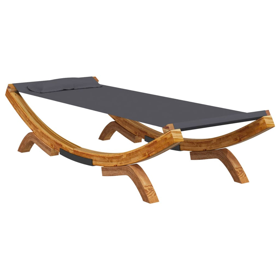 Loungebed 100X188,5X44 Cm Massief Gebogen Hout Kleurig 100 x 188.5 x 44 cm Antraciet