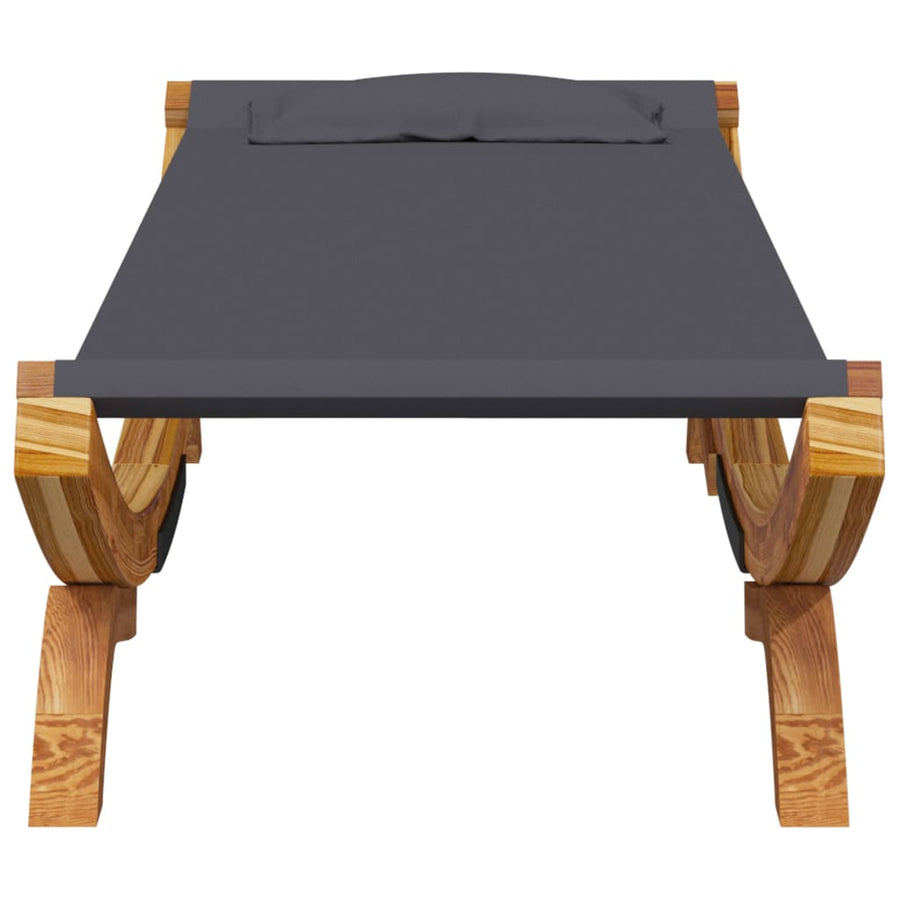 Loungebed 100X188,5X44 Cm Massief Gebogen Hout Kleurig 100 x 188.5 x 44 cm Antraciet