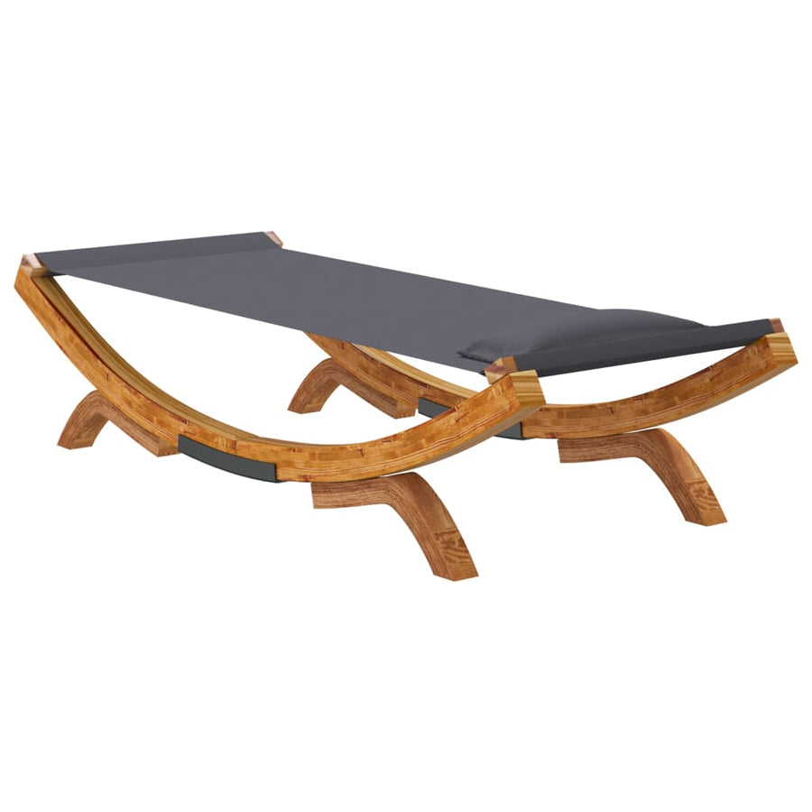 Loungebed 100X188,5X44 Cm Massief Gebogen Hout Kleurig 100 x 188.5 x 44 cm Antraciet