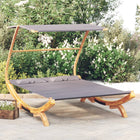 Loungebed Met Luifel Gebogen Hout Kleur 165 x 203 x 138 cm Antraciet