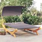 Loungebed Met Luifel Gebogen Hout Kleur 165 x 203 x 126 cm Antraciet