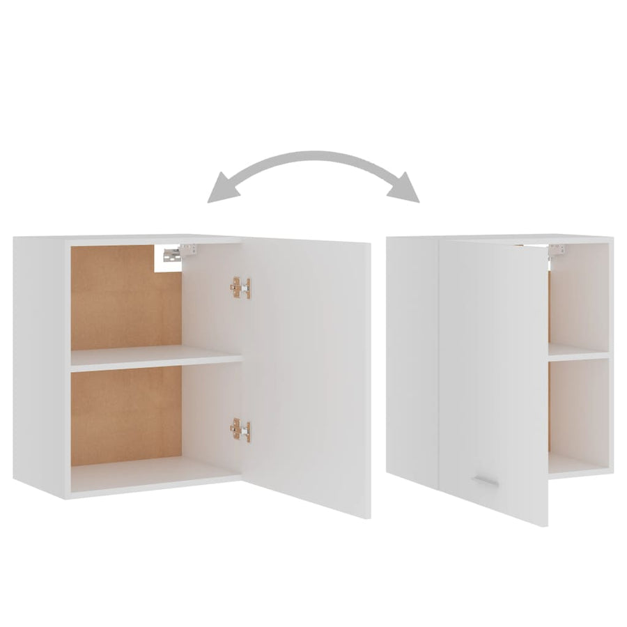 Hangkasten 2 st 50x31x60 cm bewerkt hout wit Hangkast 50 cm 2 st