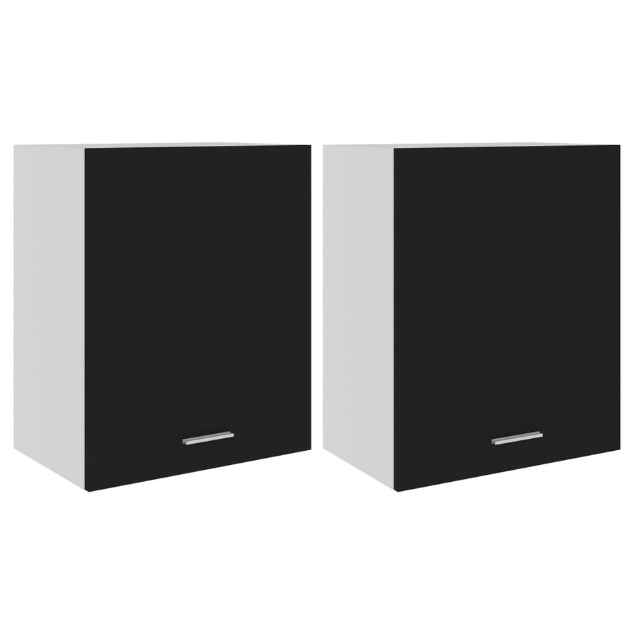 Hangkasten 2 St 50X3X60 Cm Spaanplaat Zwart Hangkast 50 cm 2 st