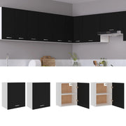 Keukenkast 50x31x60 cm spaanplaat zwart set van 2