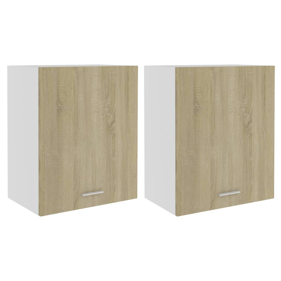 Hangkasten 2 st 50x31x60 cm spaanplaat sonoma eikenkleurig Sonoma eiken