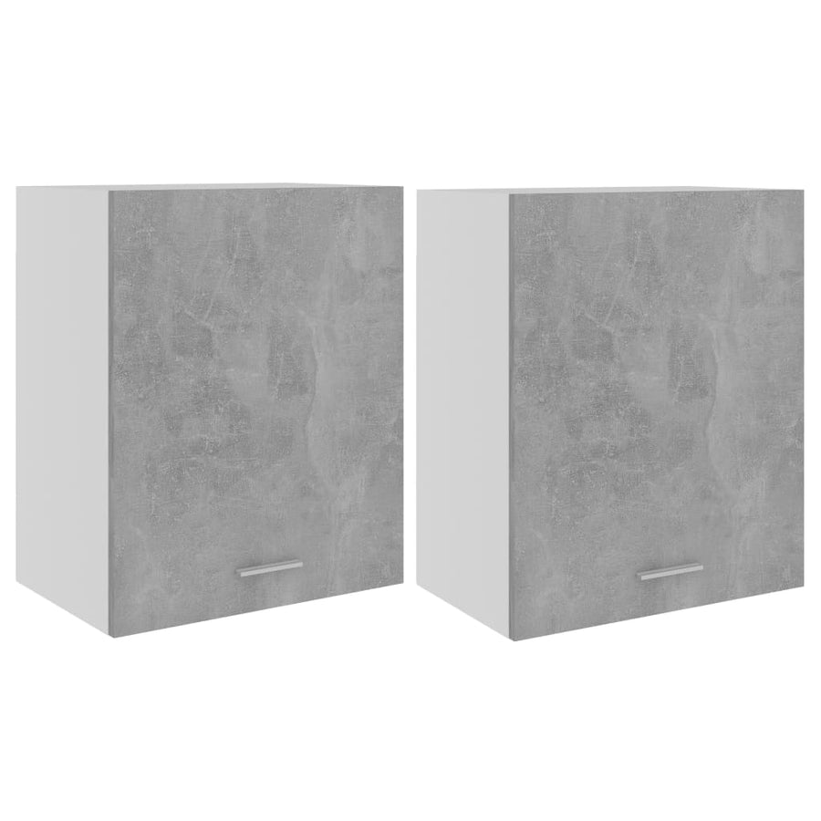 Hangkasten 2 st 50x31x60 cm bewerkt hout betongrijs Betongrijs