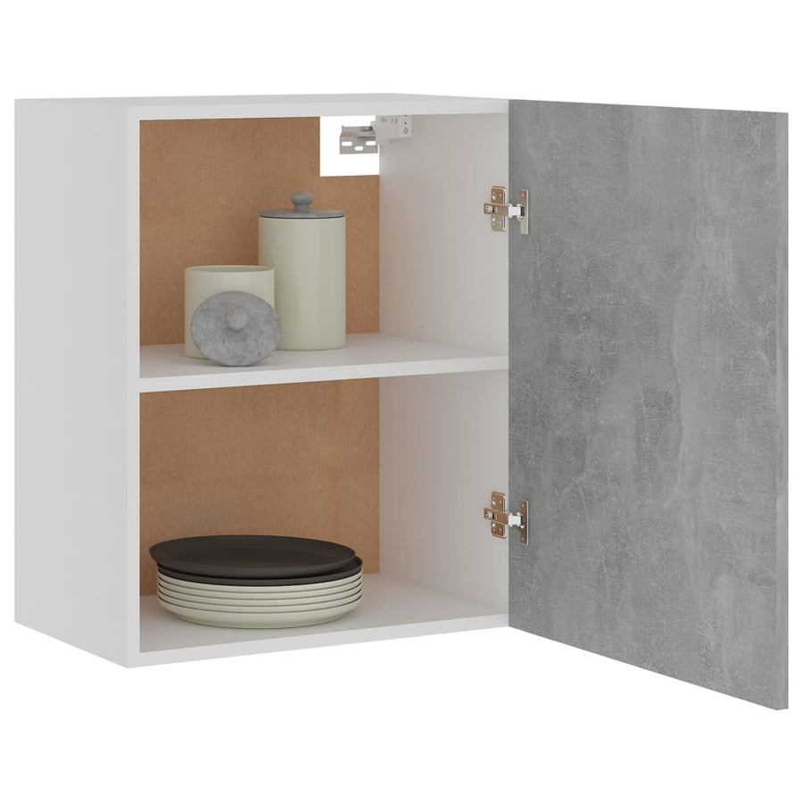 Hangkasten 2 st 50x31x60 cm bewerkt hout betongrijs Betongrijs