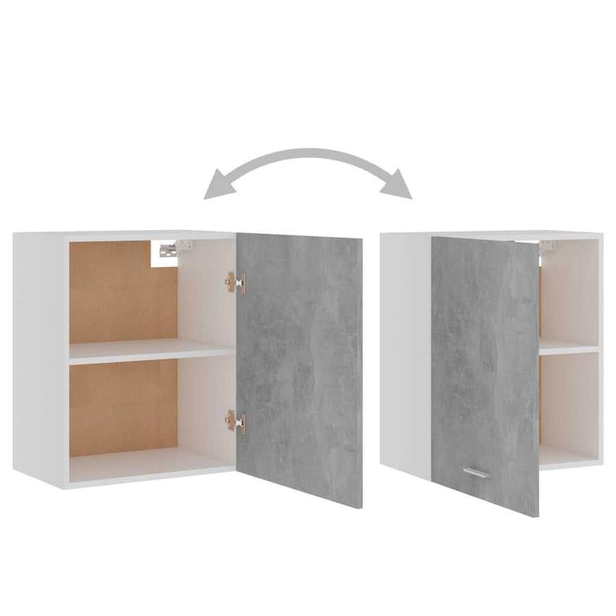 Hangkasten 2 st 50x31x60 cm bewerkt hout betongrijs Betongrijs