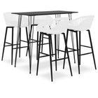 Barset 5-delig zwart wit MDF PP
