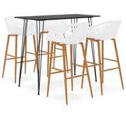 Barset 5-delig zwart wit 120x60x105 cm