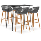 5-piece Bar Set in Black and Grey