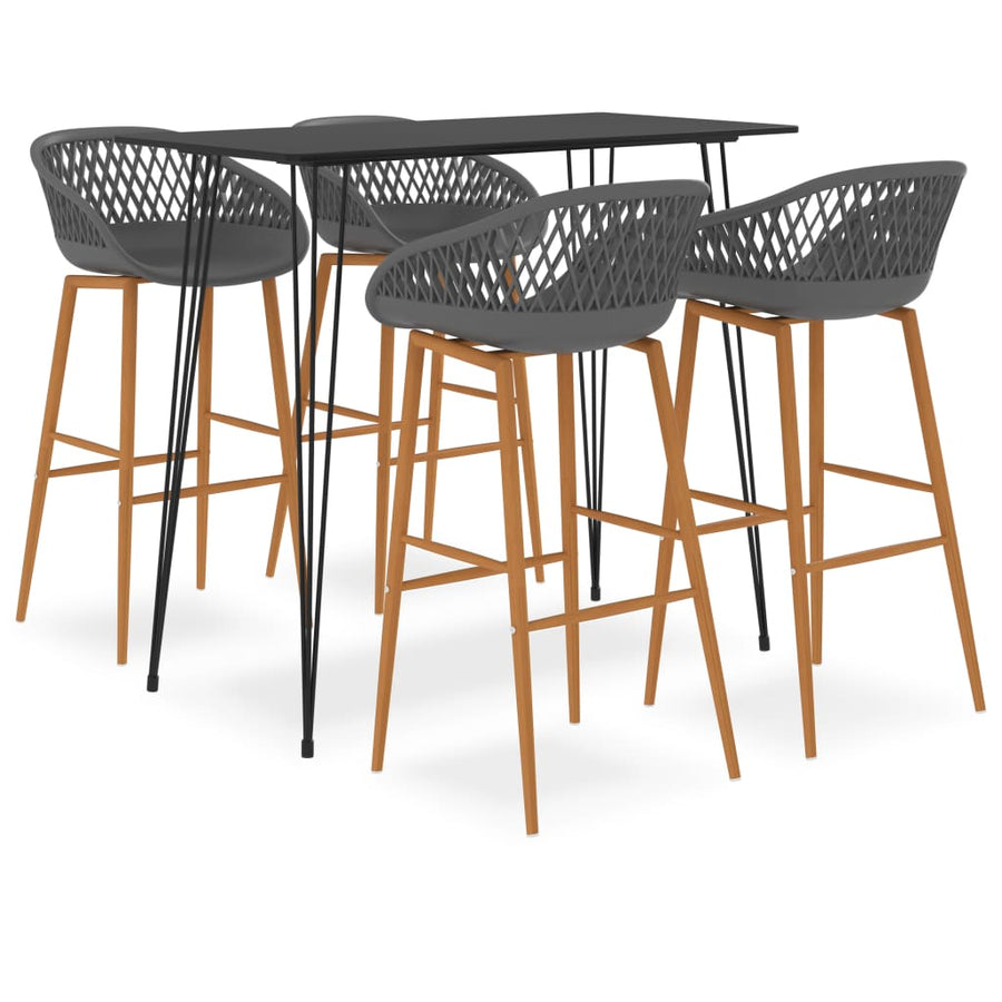 5-Delige Barset Zwart En Grijs