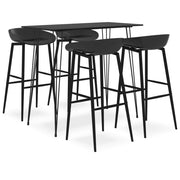 Barset 5-delig zwart 120x60x105 cm
