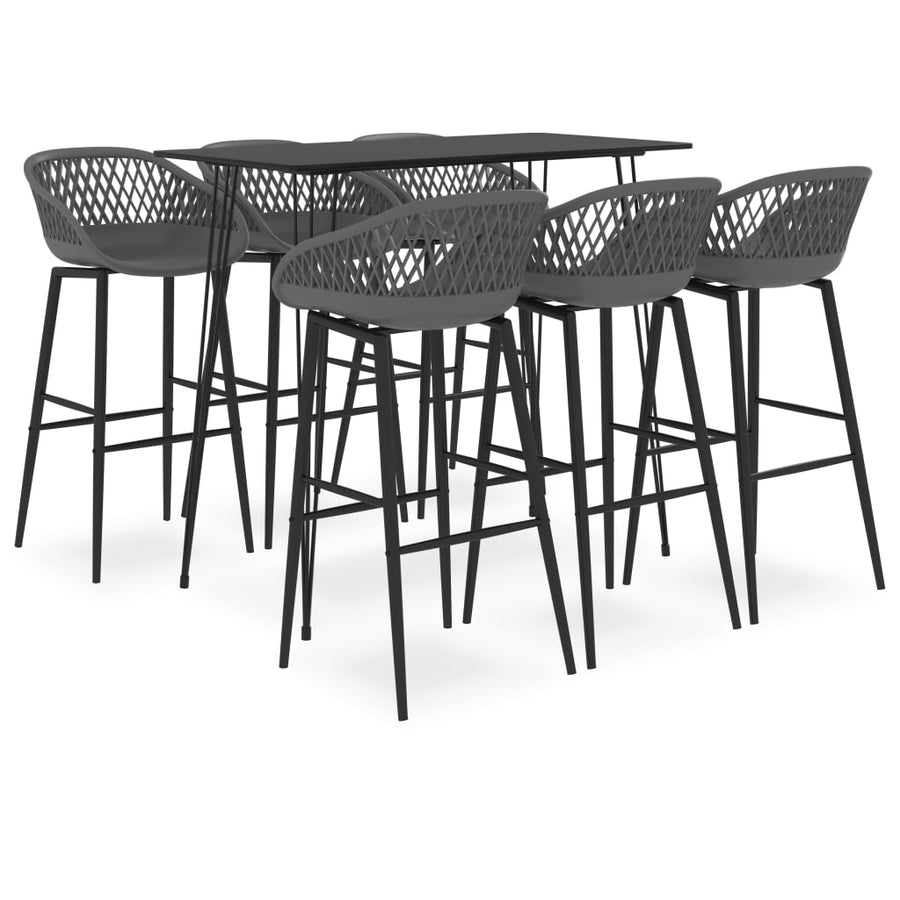 -Delige Barset 7 Zwart en grijs